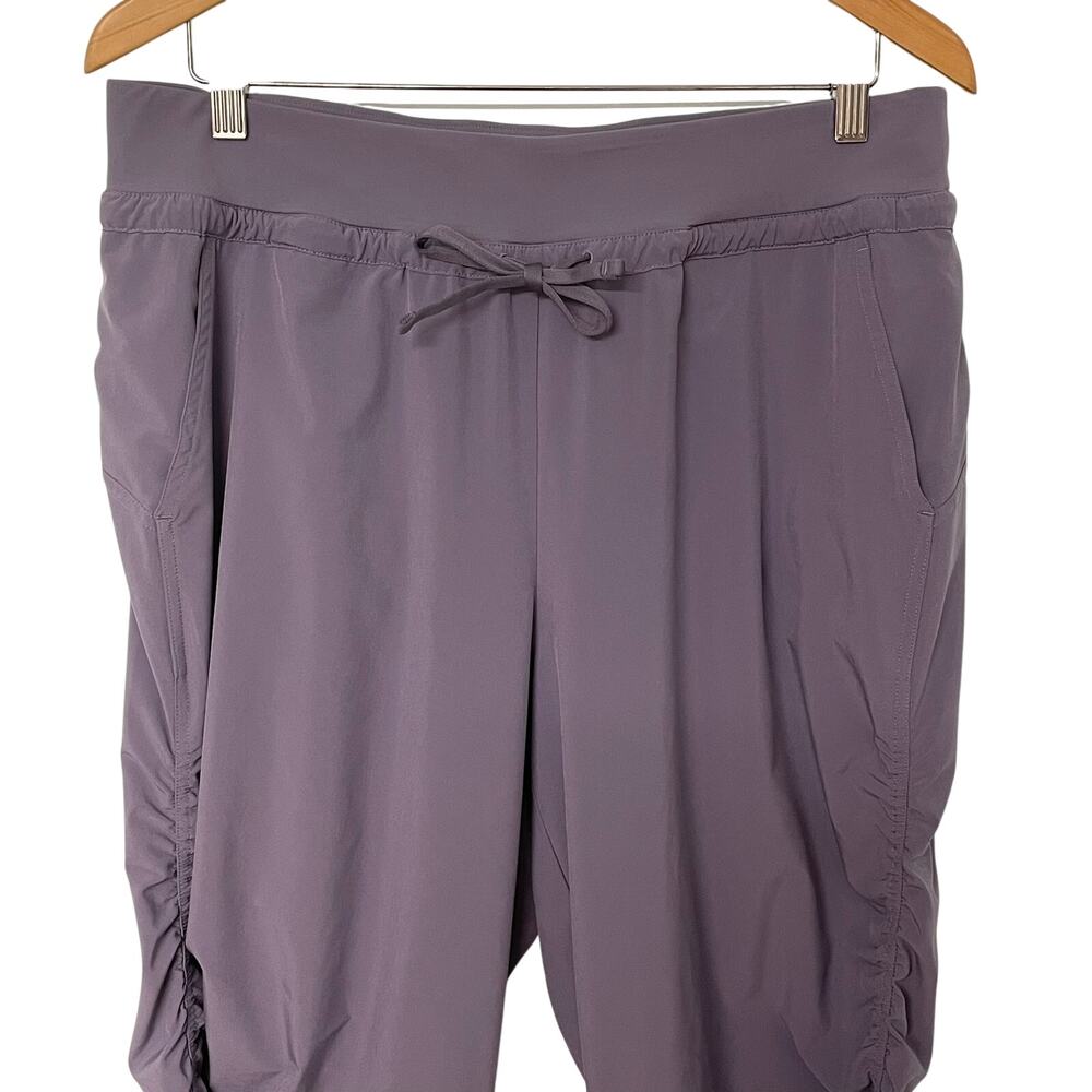 Women's Drawstring Ruched Jogger Pants - Purple - Picture 2 of 7